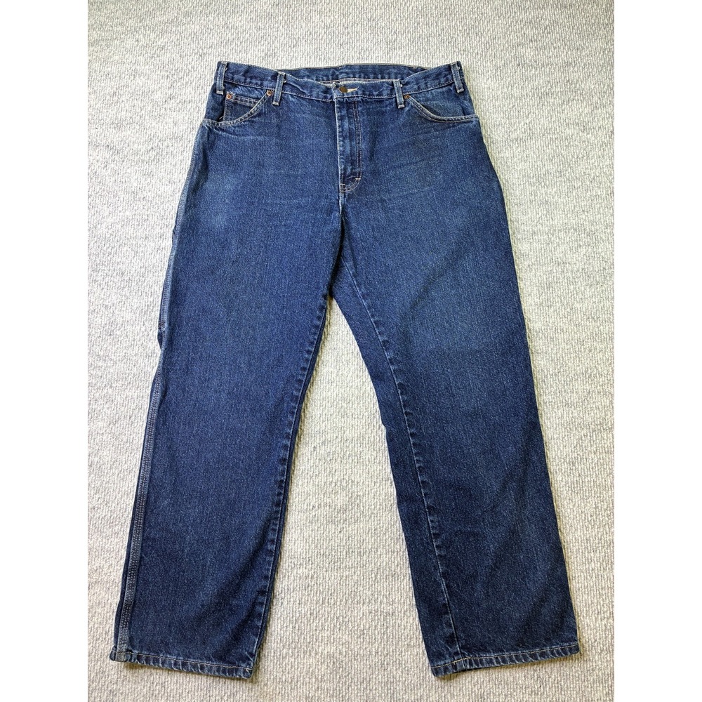 Dickies Mens Carpenter Jeans 36x29 Dark Wash Relaxed Straight Workwear Denim